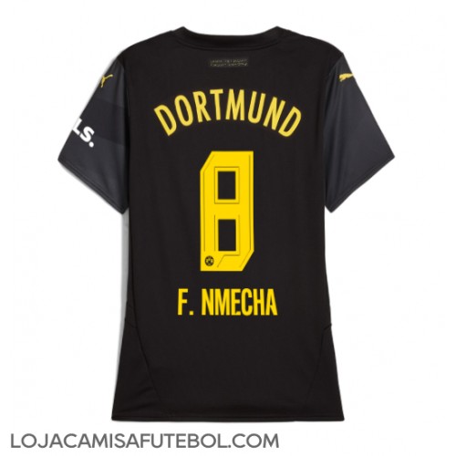 Camisa de Futebol Borussia Dortmund Felix Nmecha #8 Equipamento Secundário Mulheres 2024-25 Manga Curta